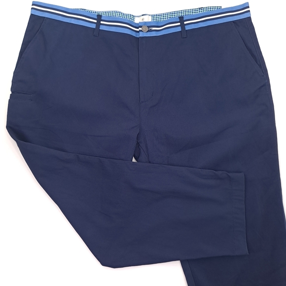 Con.Struct Men's Chino Pants Navy Blue Contrasting Waistband Stretch - Sz 48x30 - Picture 3 of 12